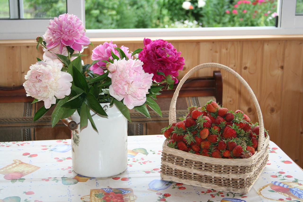 still life flowers peonies free photo