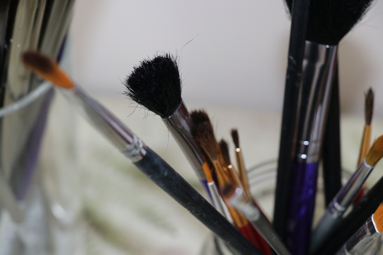 still life  paint brushes  brush free photo