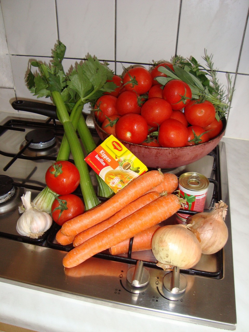 still life vegetable soup free photo