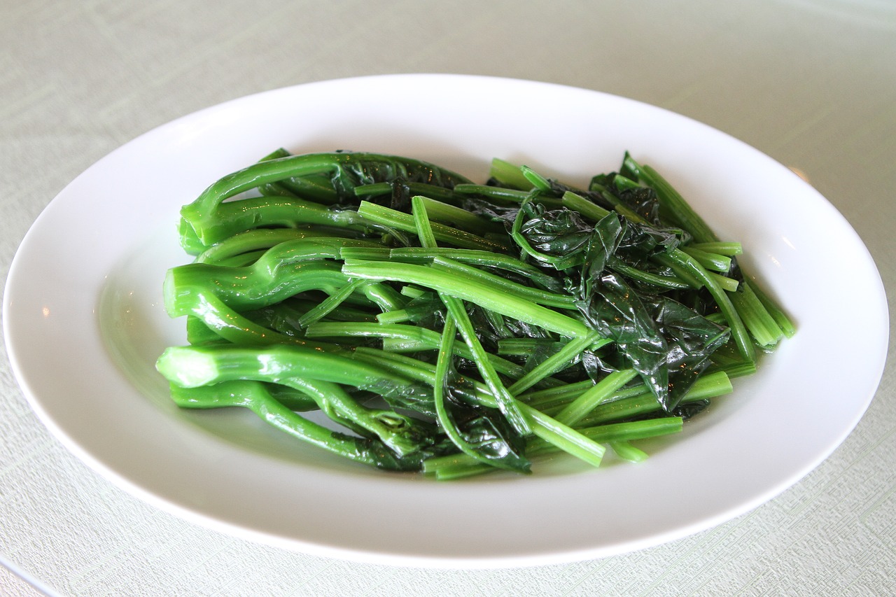 stir-fried vegetables chinese food stir-fried kale free photo