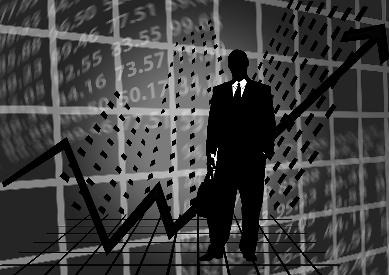 stock exchange businessman silhouette free photo
