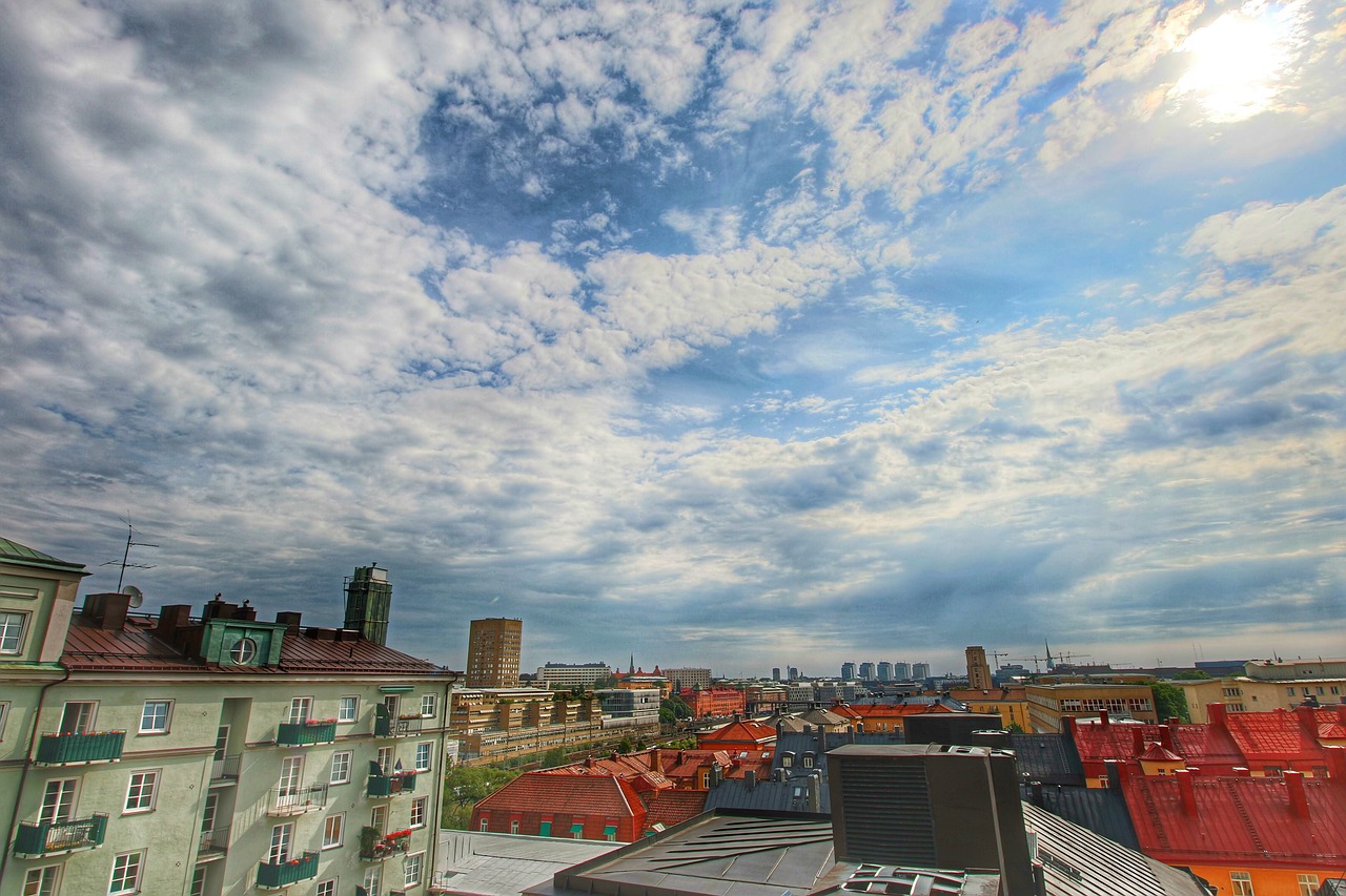 stockholm clouds city free photo