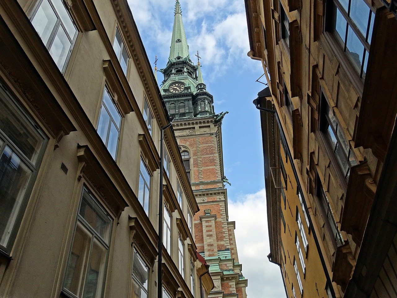 stockholm the old town church tower free photo