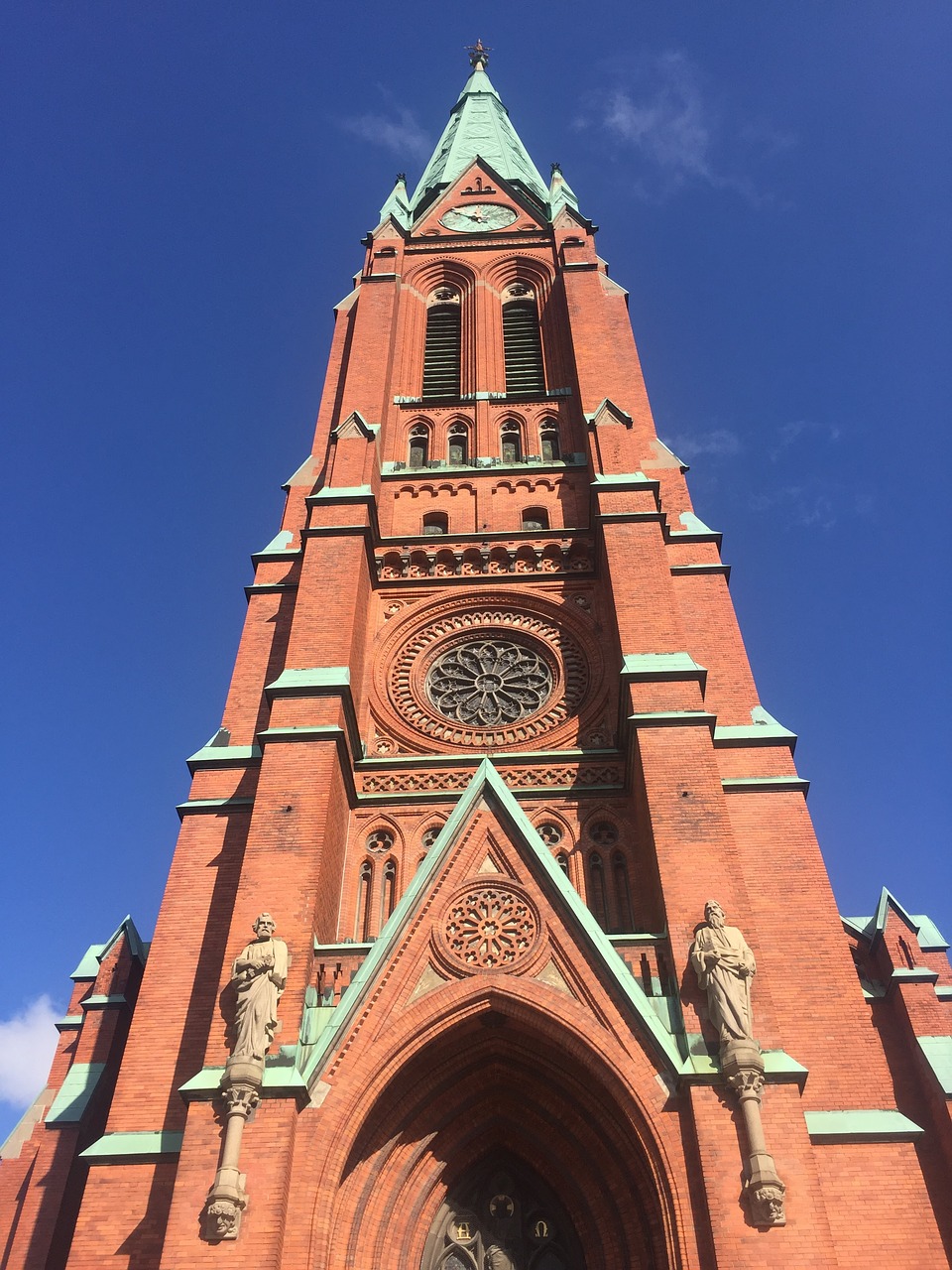 stockholm church blue sky free photo