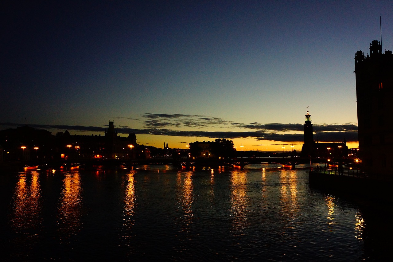 stockholm sweden night view free photo
