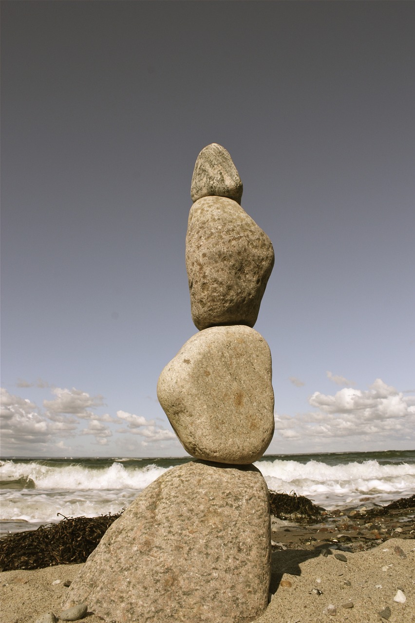 stone stack beach free photo