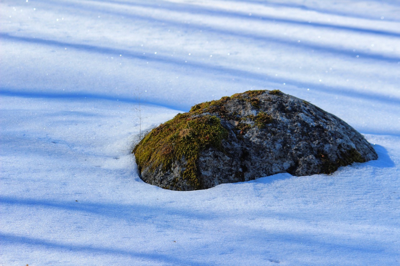 stone snow-covered snow free photo
