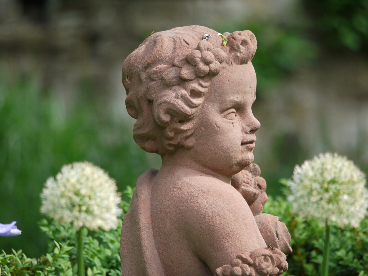 stone sculpture cherub free photo