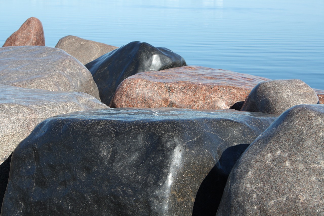stone breakwater reykjavik free photo