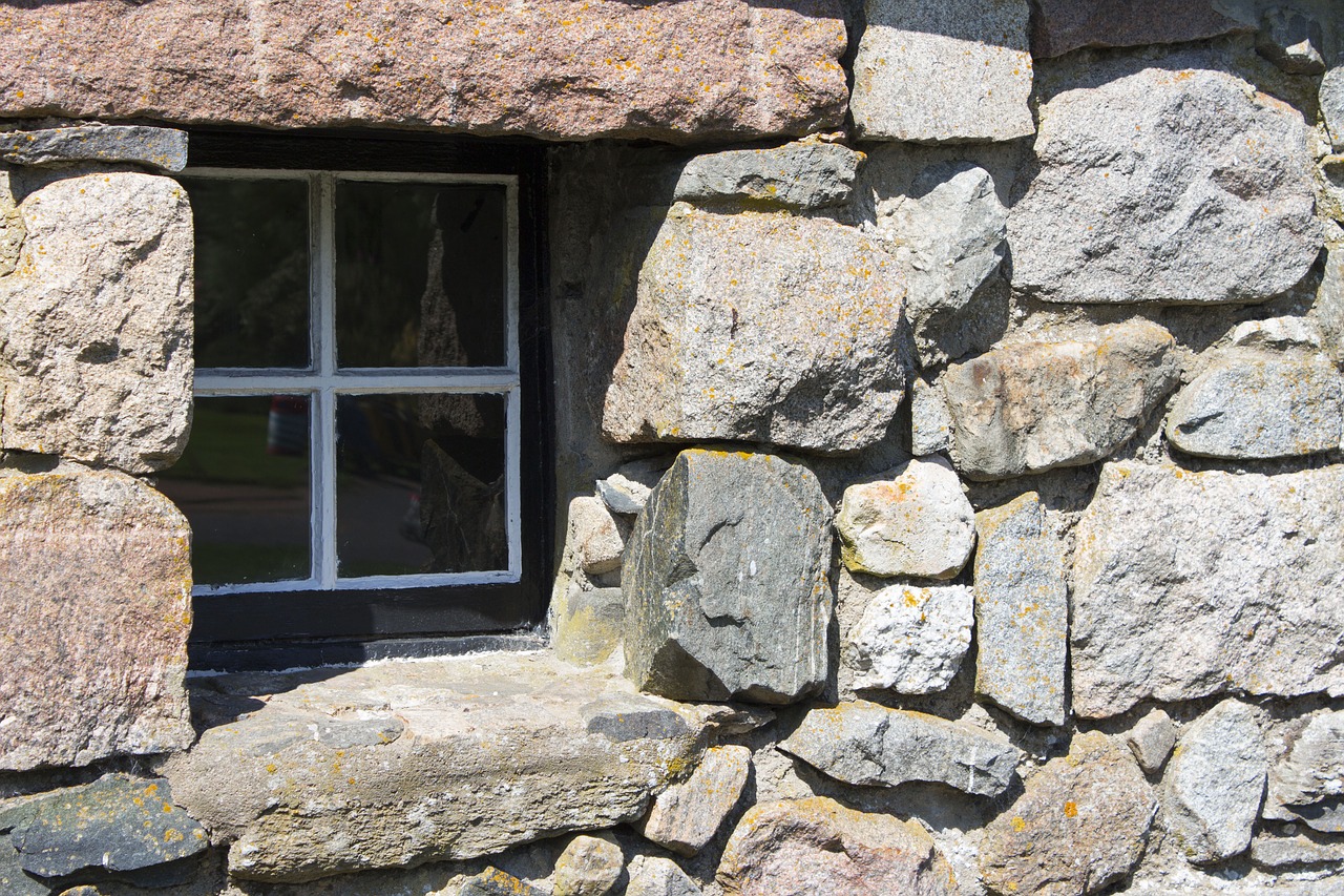 stone wall window free photo