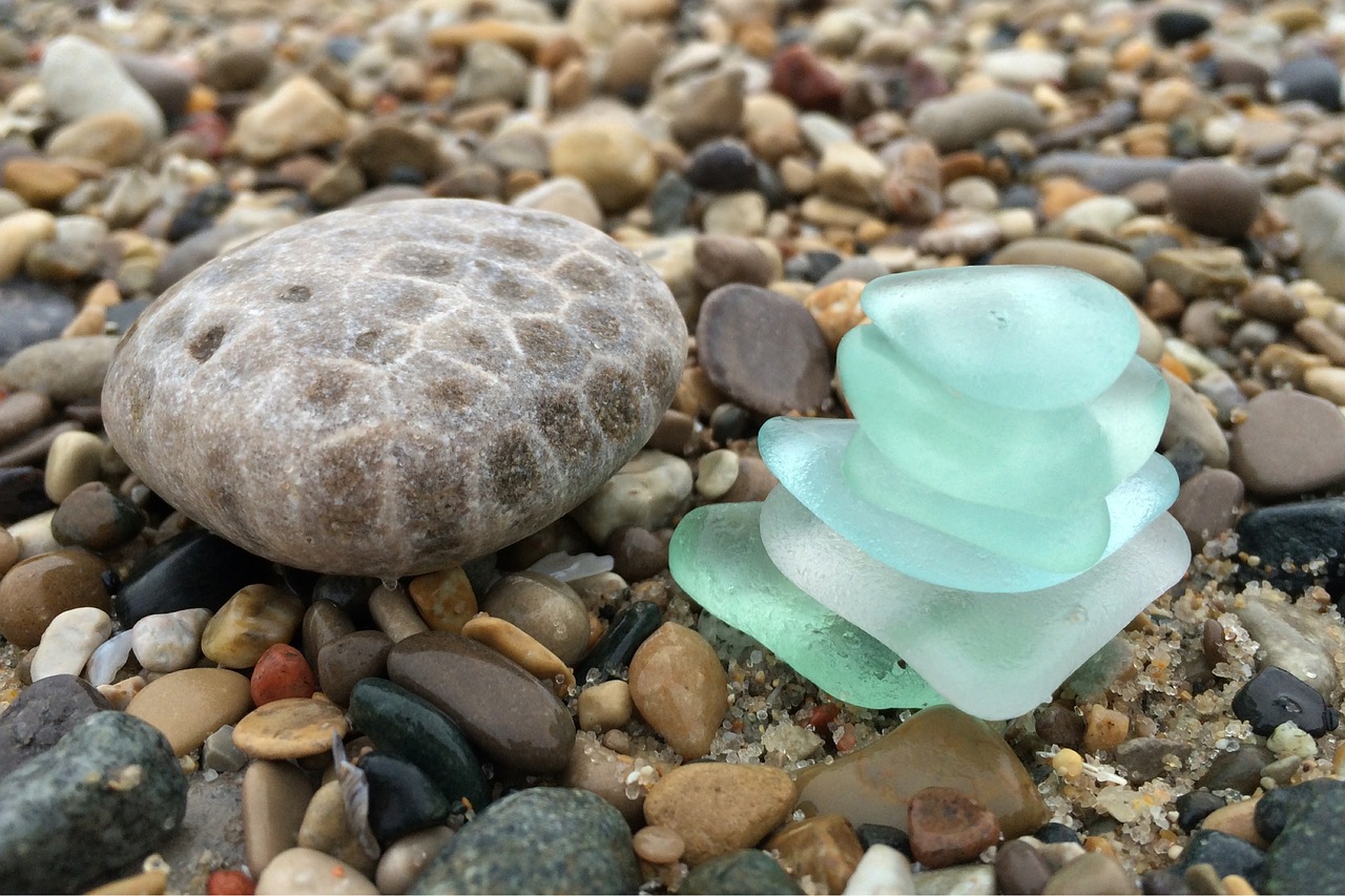 stone beach glass shore free photo