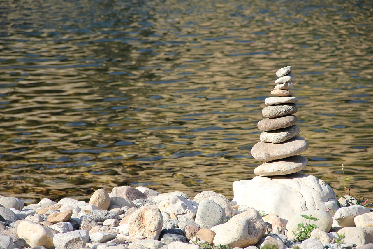 stone pile pebble free photo