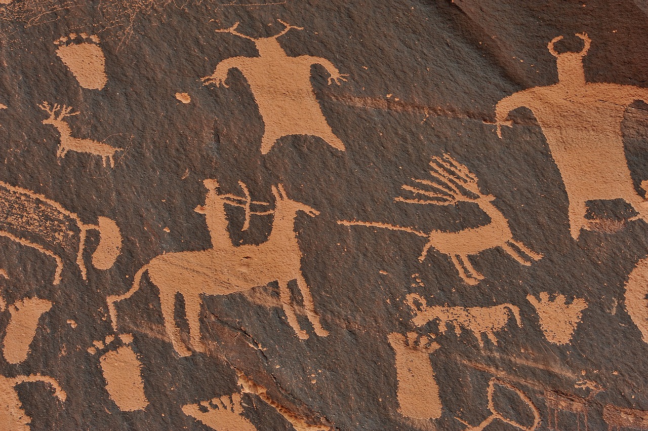 stone age mural indians free photo
