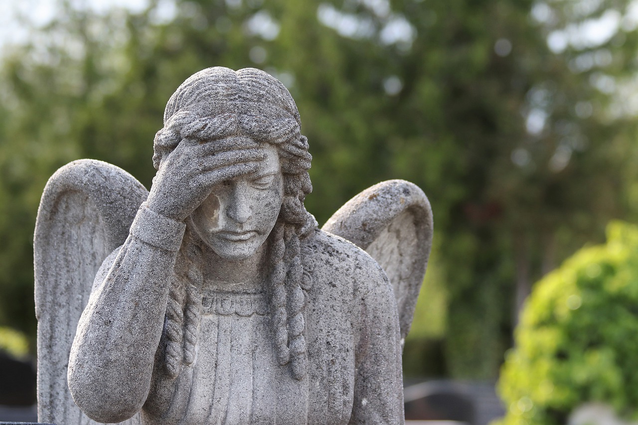 stone angel  wigs  statue free photo