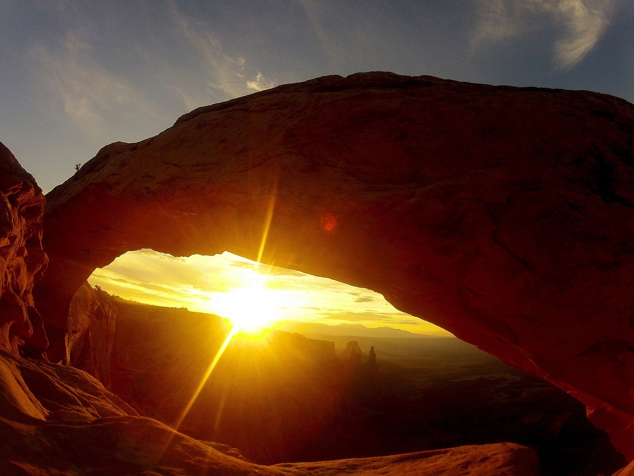 stone arch sunset landscape free photo