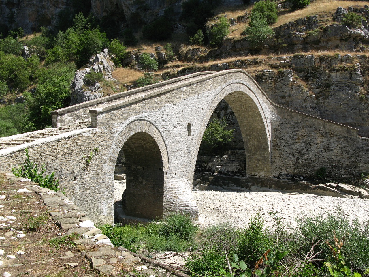 stone bridge greece epirus free photo