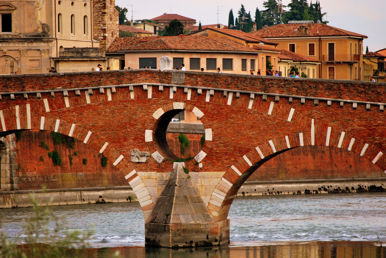 stone bridge verona adige free photo