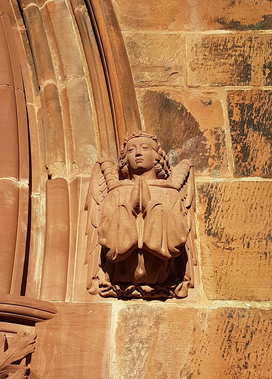stone carving ecclesiastical angel free photo