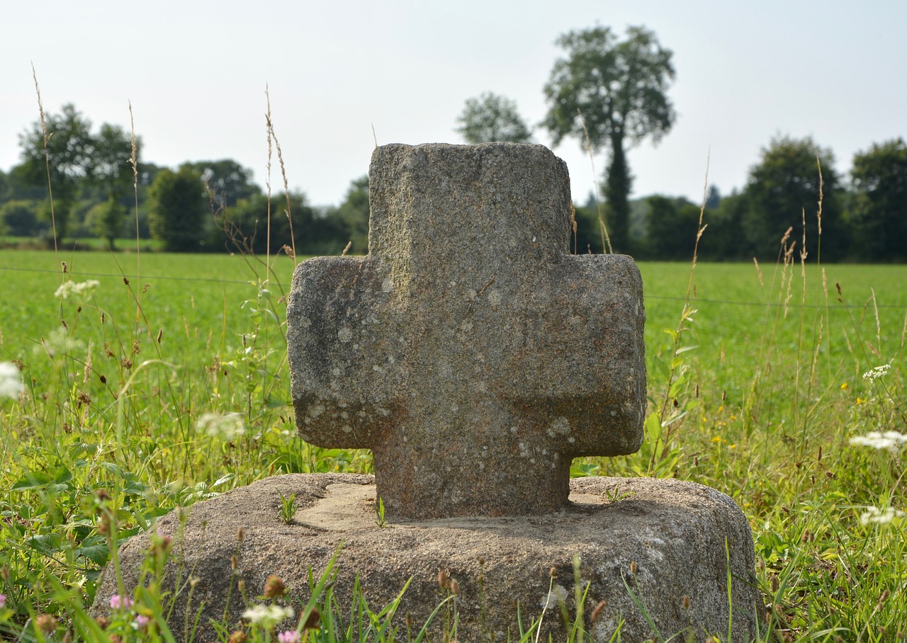 stone cross sculpture religious religion free photo