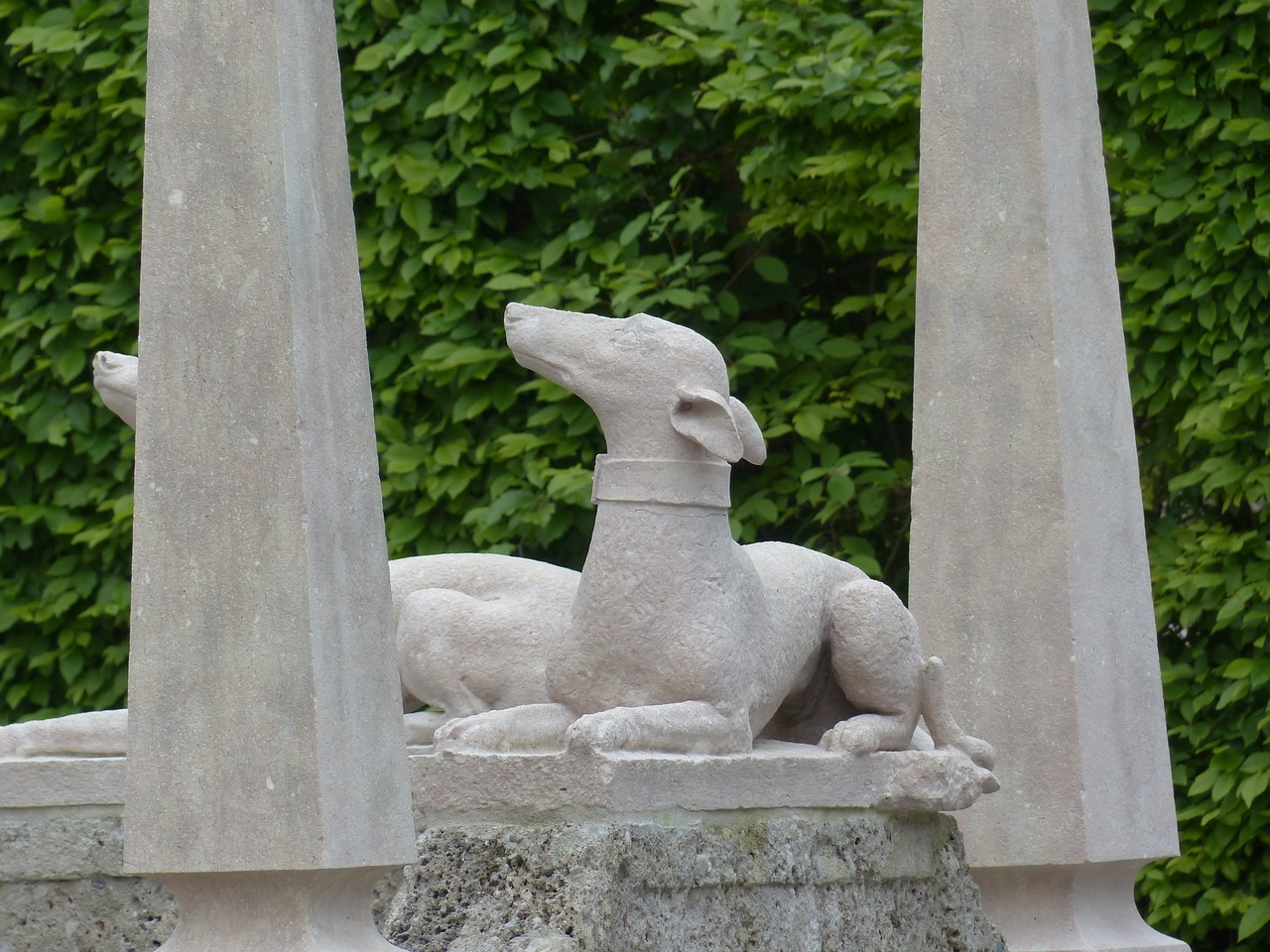 stone figure dog statue free photo