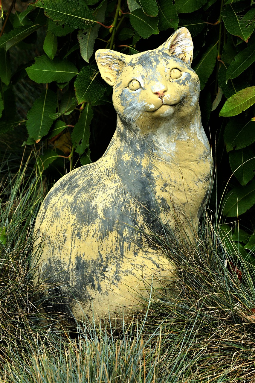 stone figure sculpture cat free photo