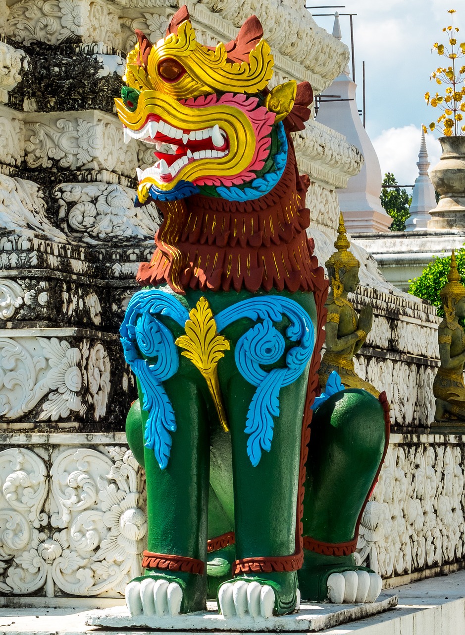 stone figure sculpture lion free photo