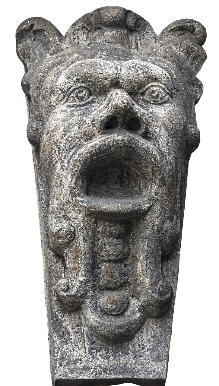 stone figure head face free photo