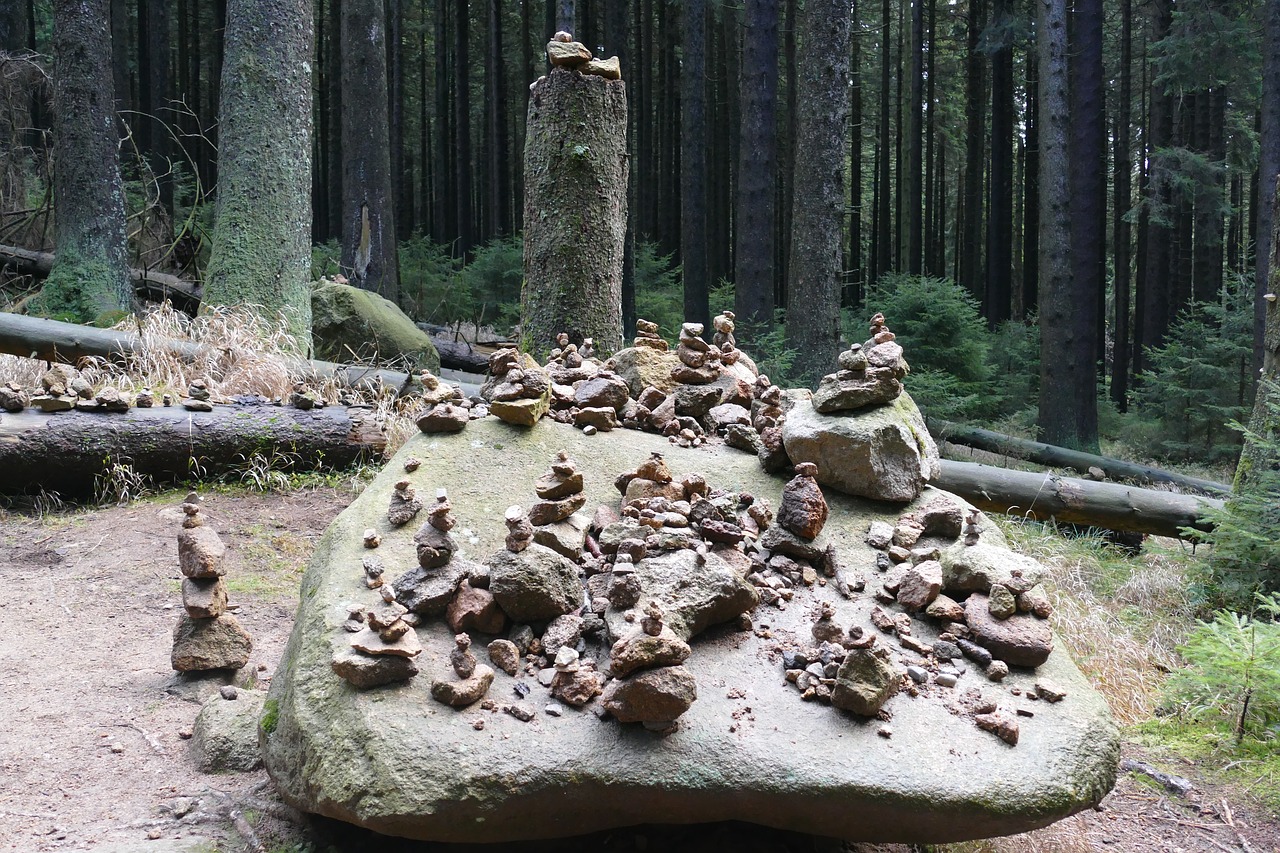 stone figures stone landscape forest free photo