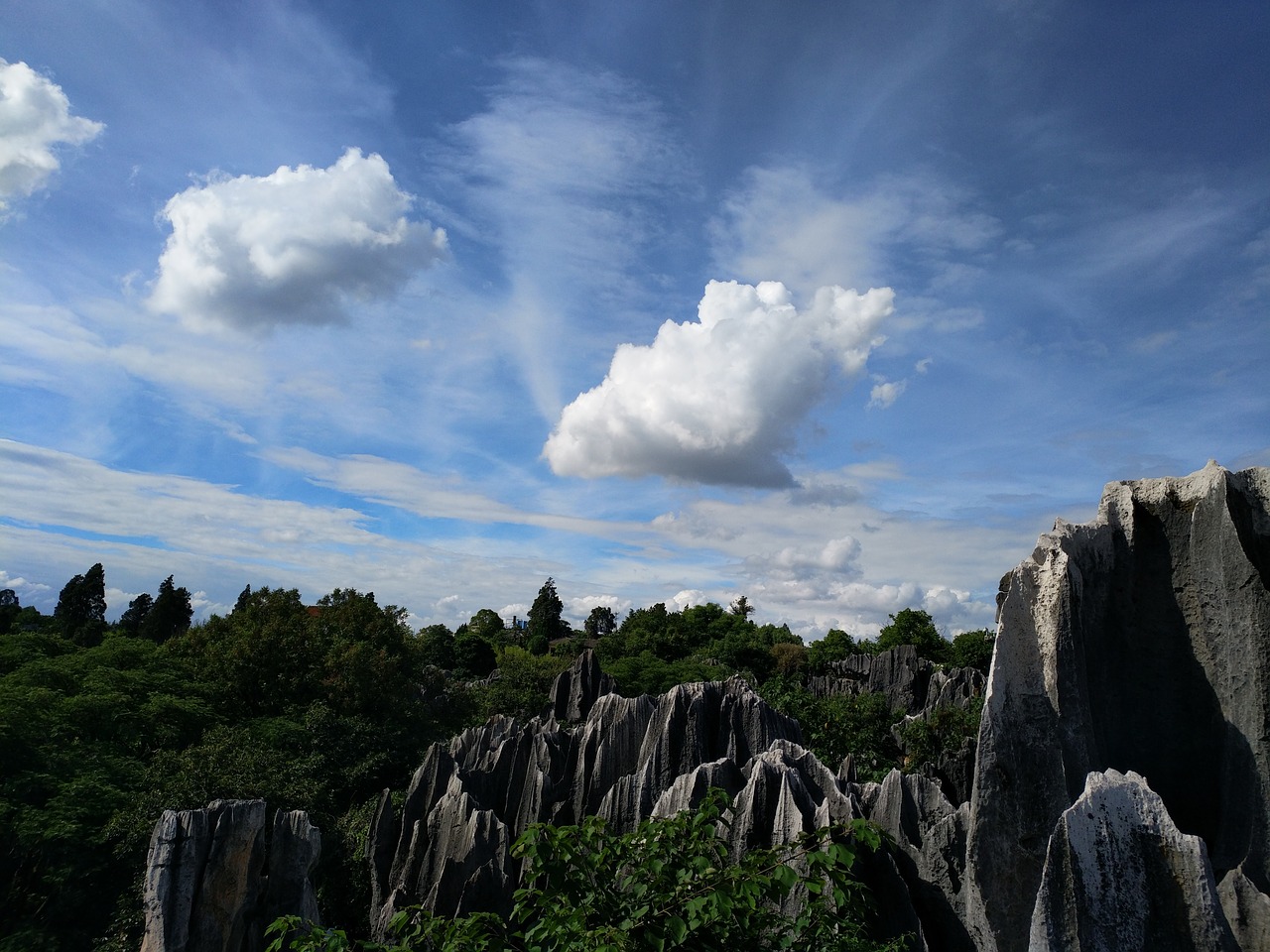 stone forest in yunnan province the scenery free photo