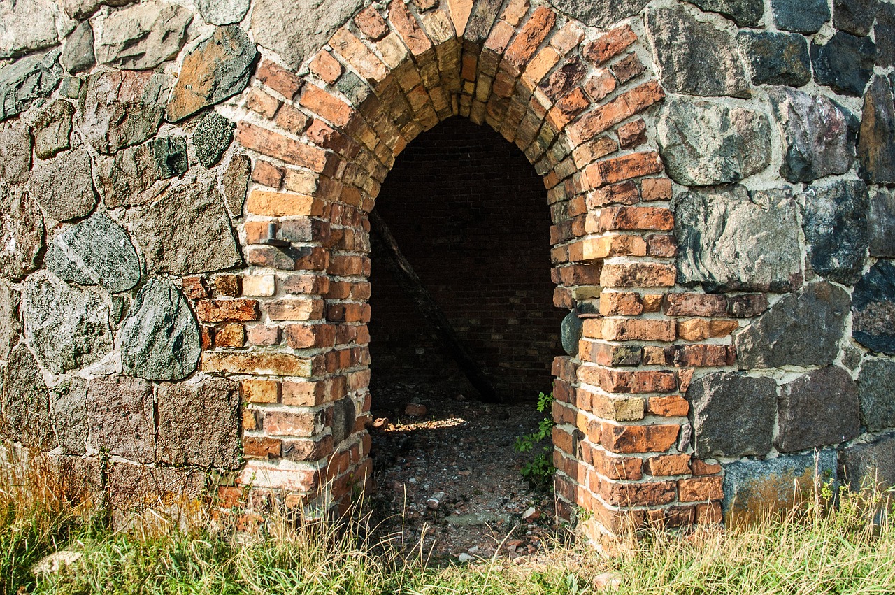 stone gate ruin water tower free photo