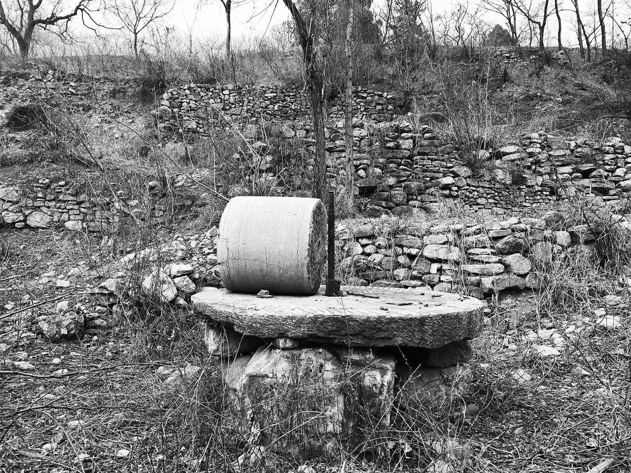stone mill country in rural areas free photo