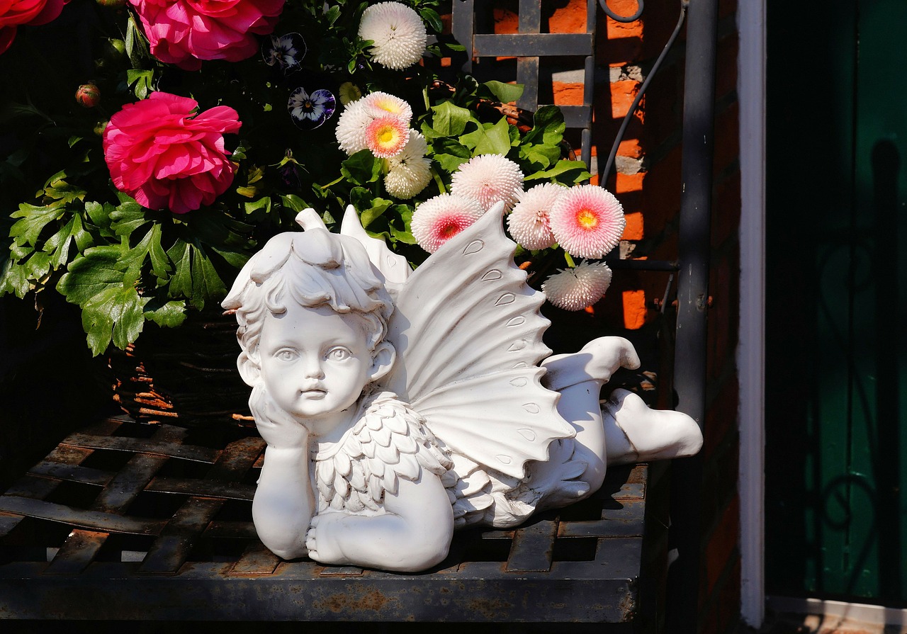 stone statue angel sculpture free photo