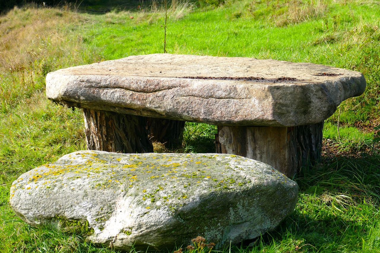 stone table table bank free photo