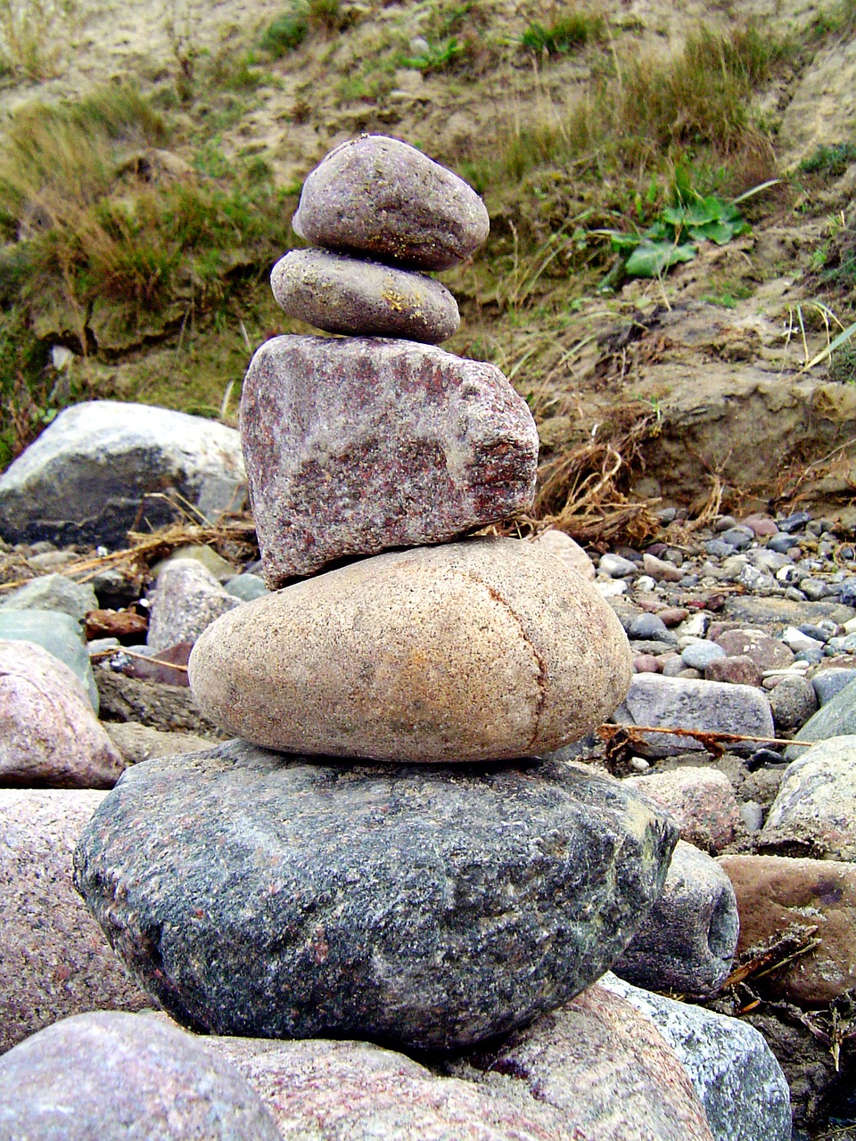 stone tower stacked stone on stone free photo