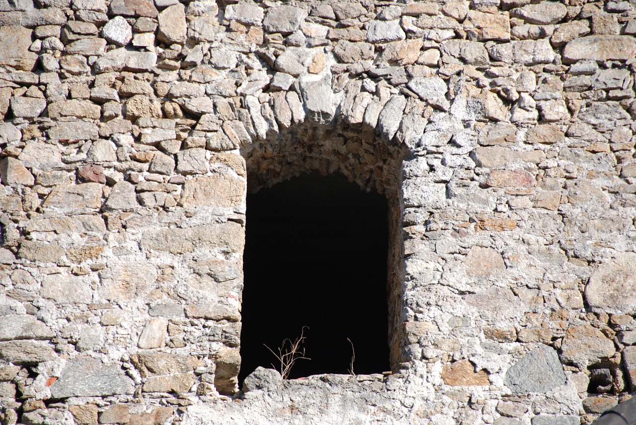 stone wall window wall free photo