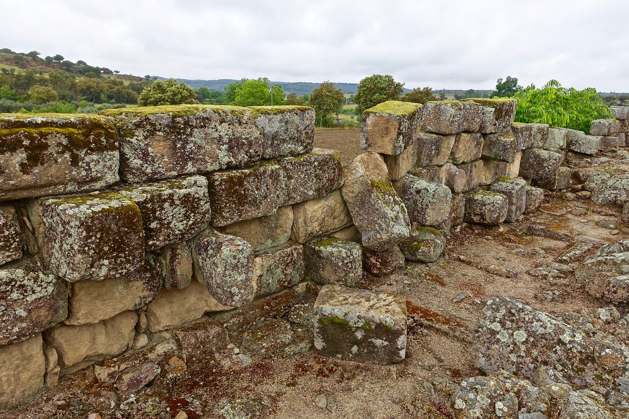 stone wall blocks broken free photo