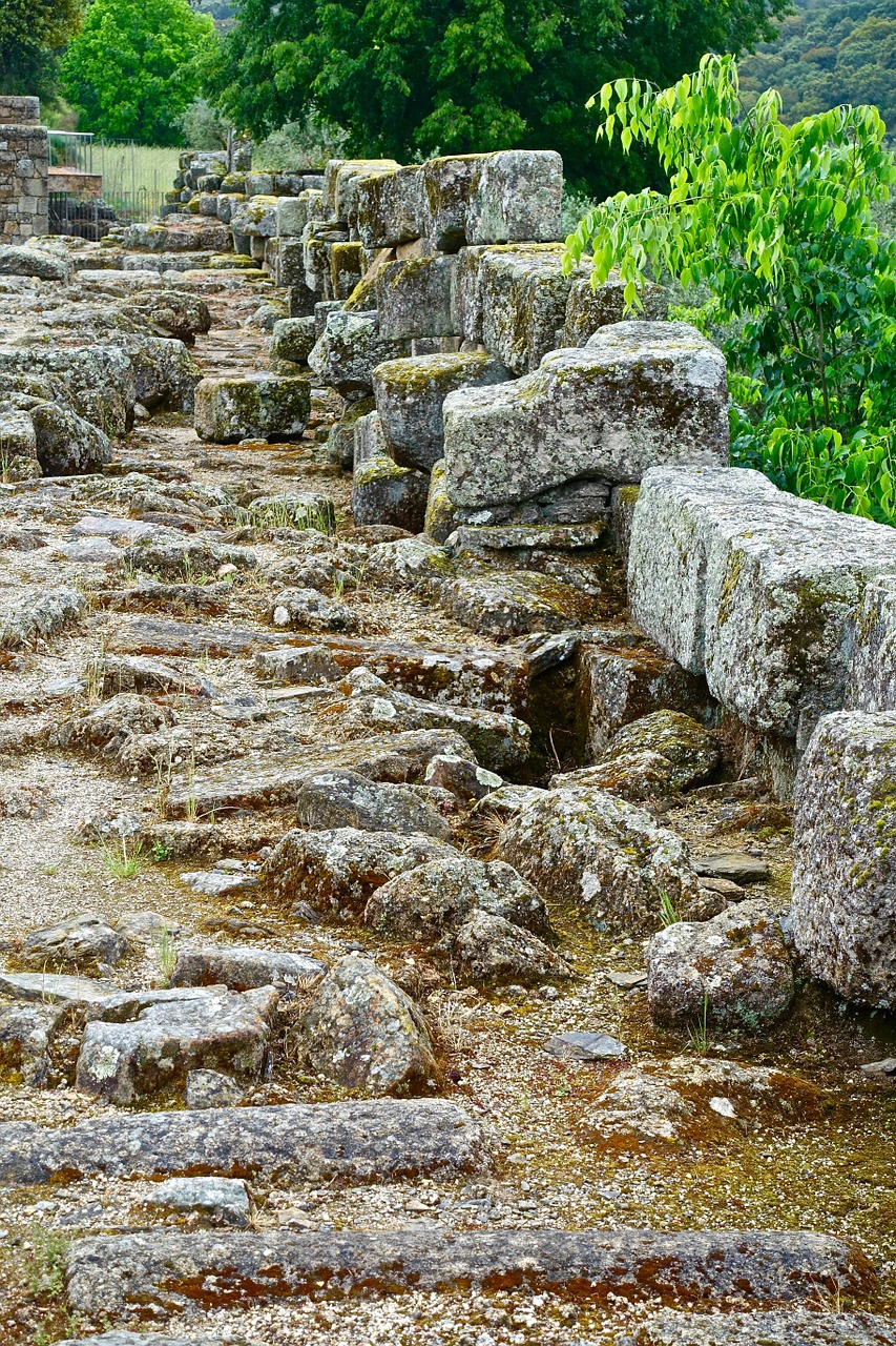 stone wall blocks broken free photo