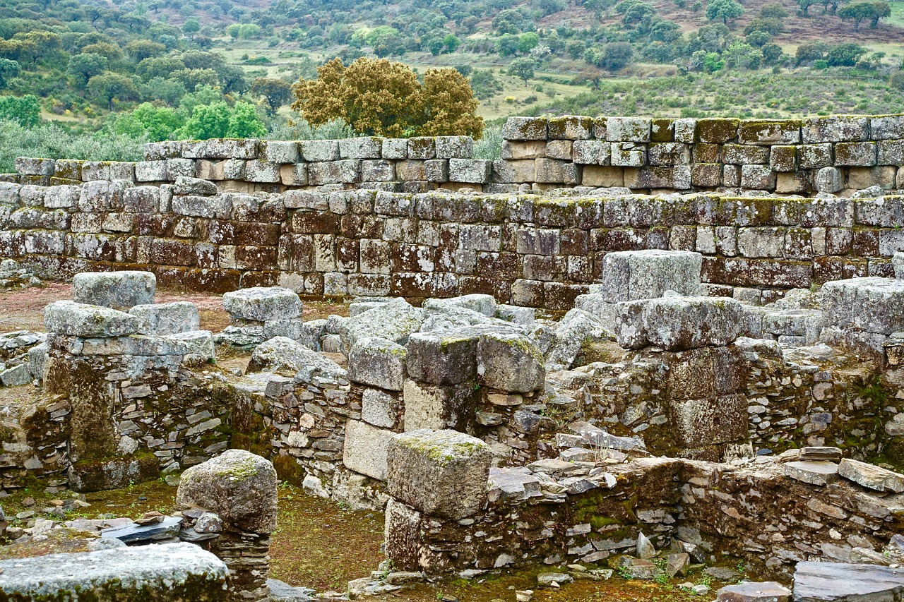 stone wall blocks broken free photo