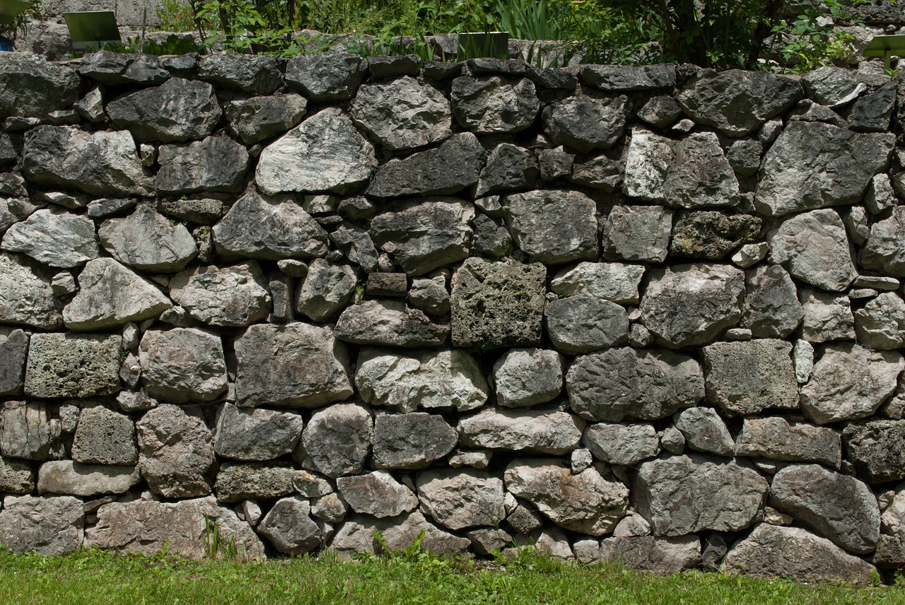 stone wall wall garden free photo