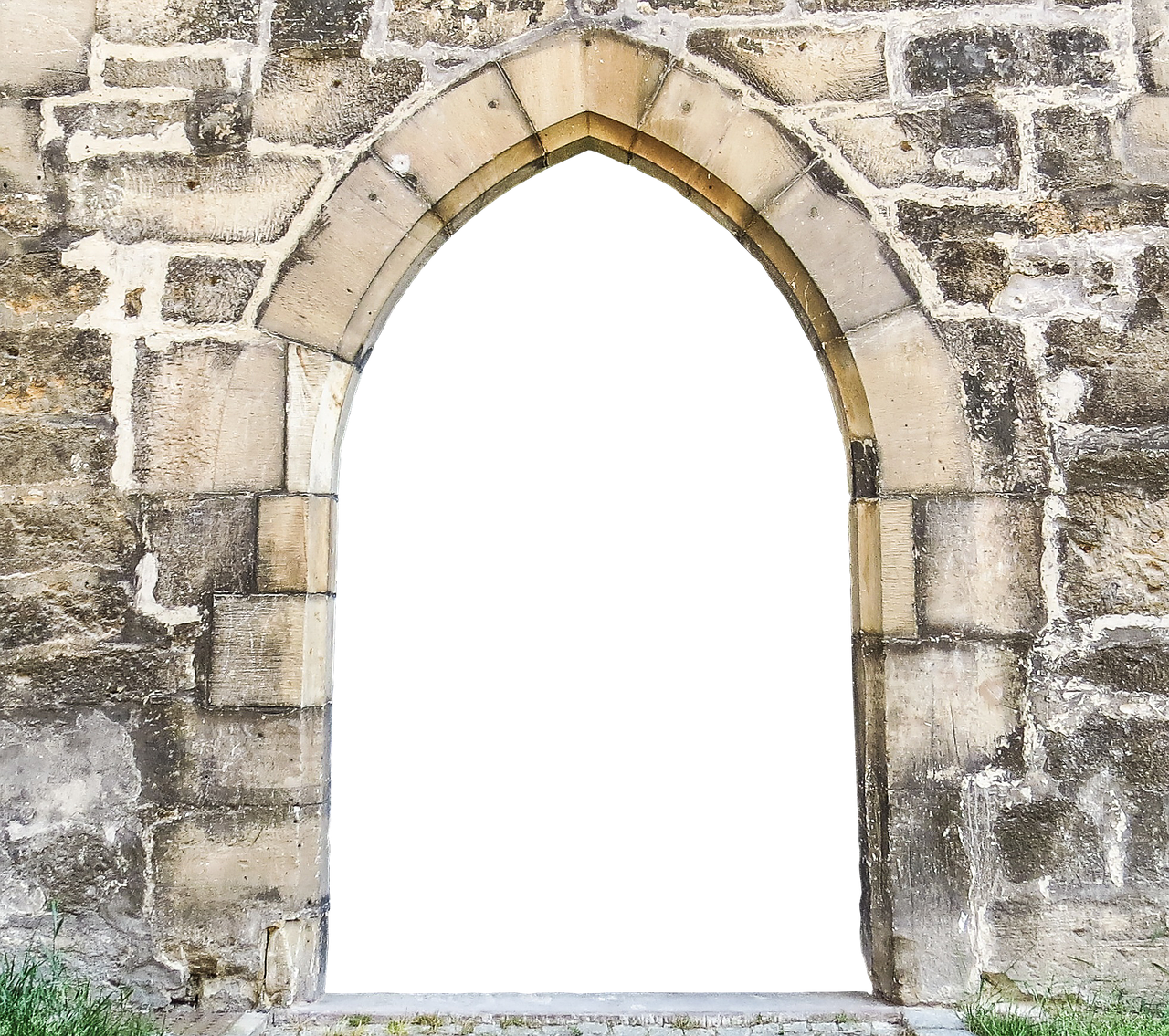 stone wall old archway free photo