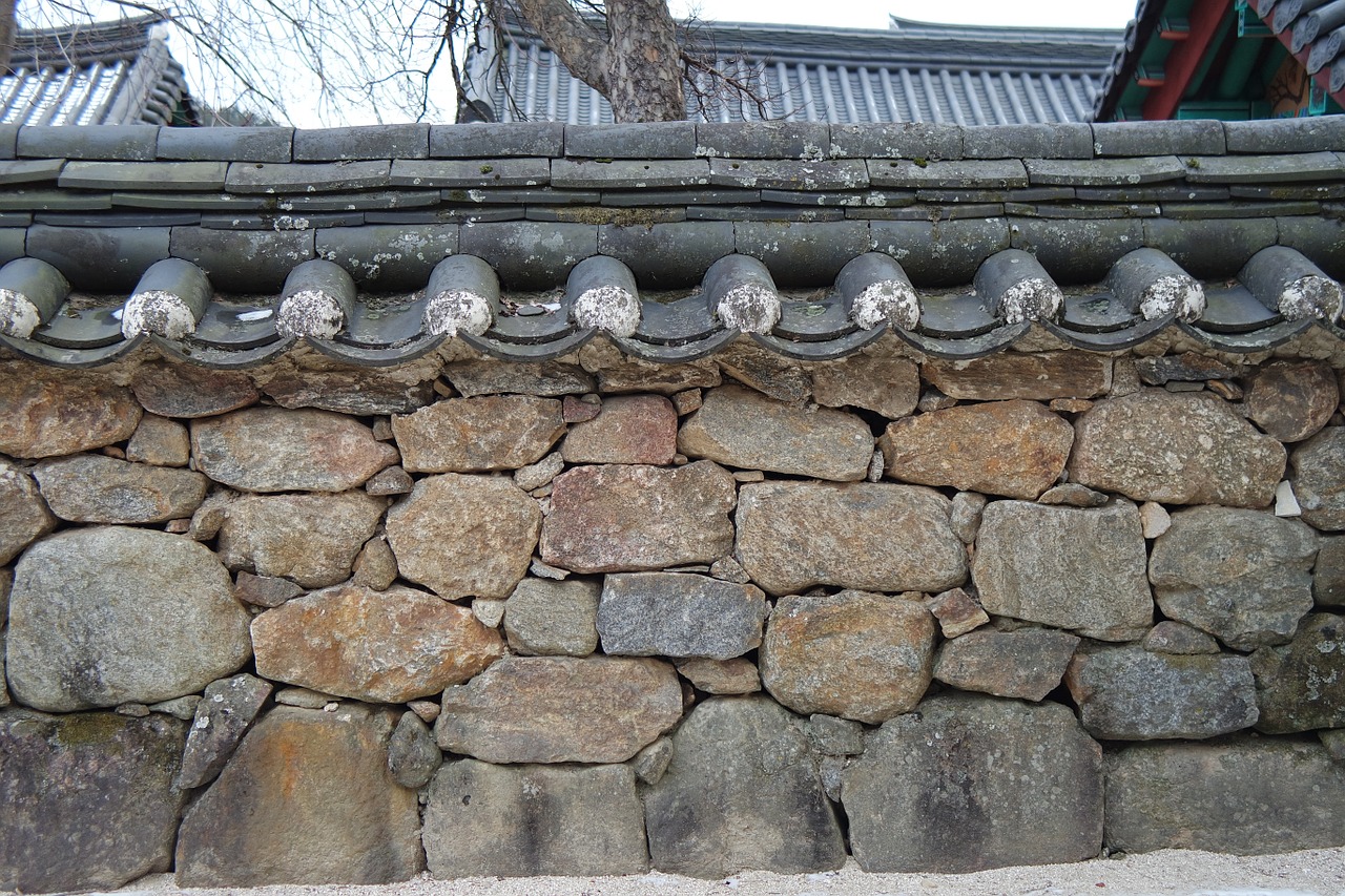 stone wall temple hwaeomsa free photo