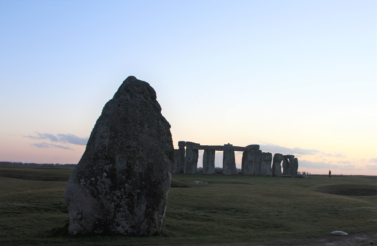 stonehenge  single stone  stone circle dusk free photo