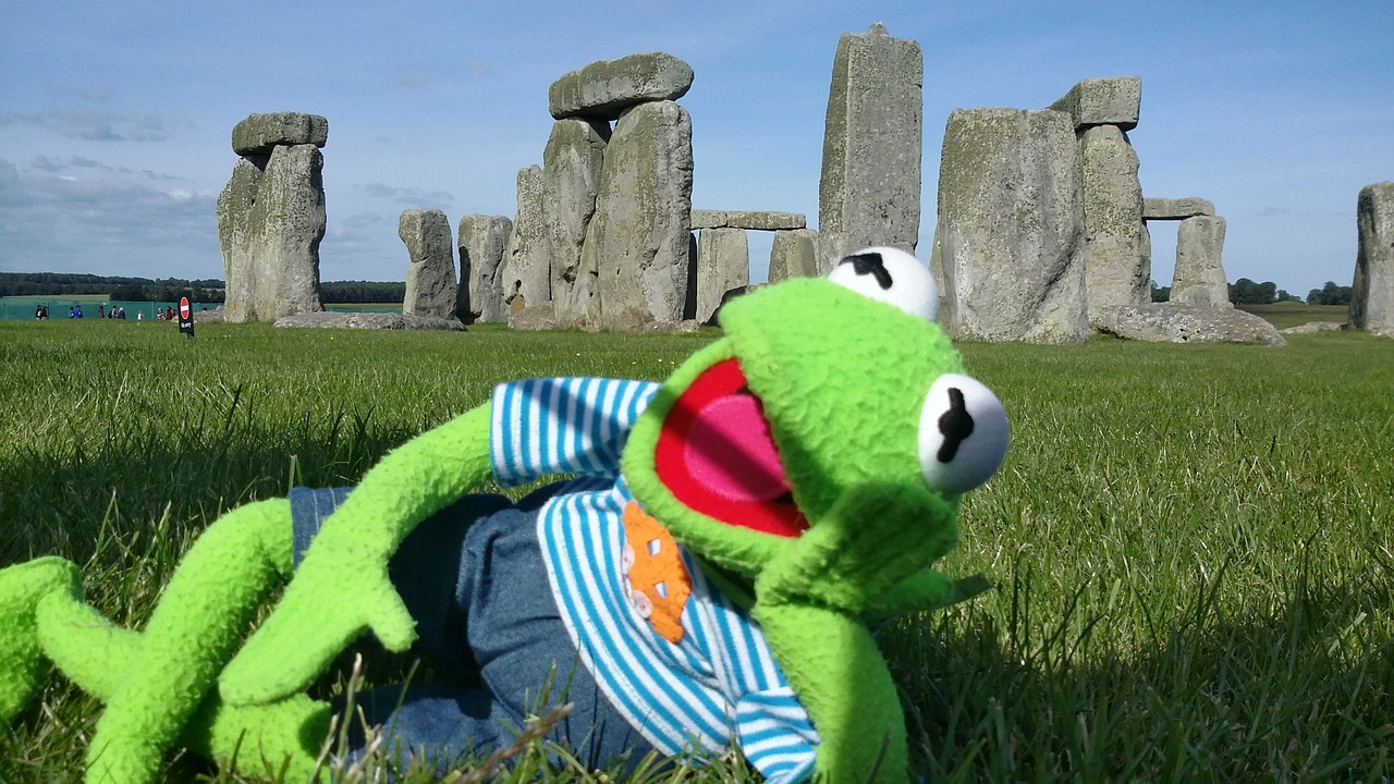 stonehenge kermit frog free photo