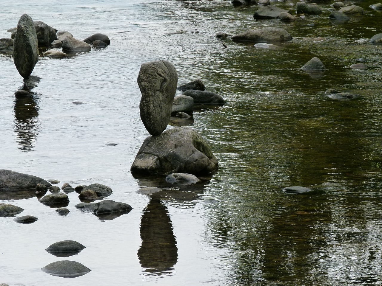 stones water silent free photo