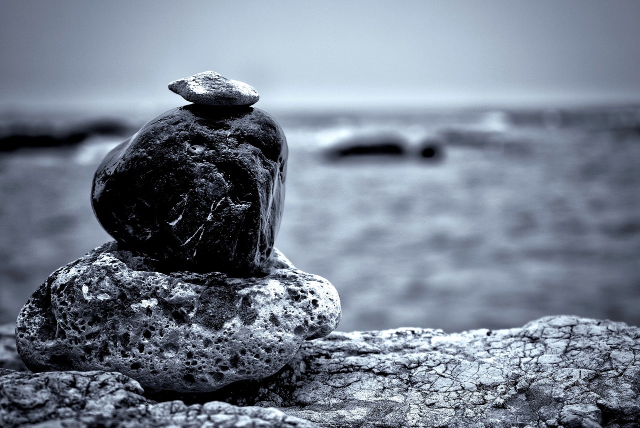 stones black and white rock free photo