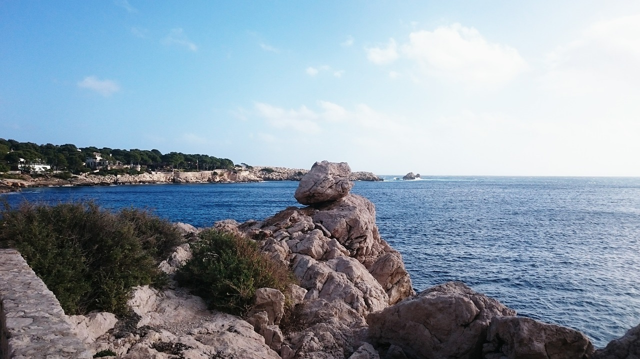 stones sea sky free photo