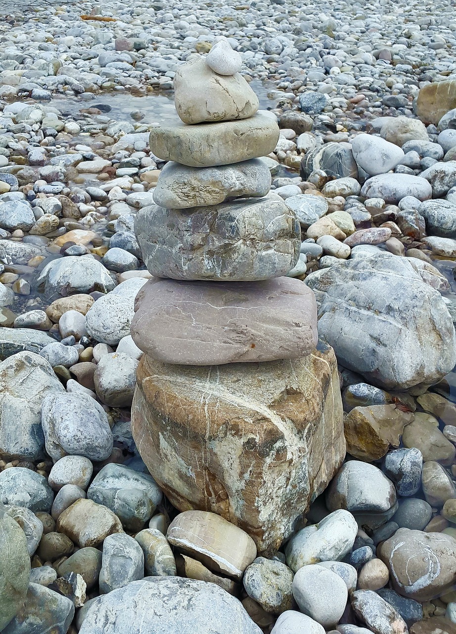 stones cairn art free photo
