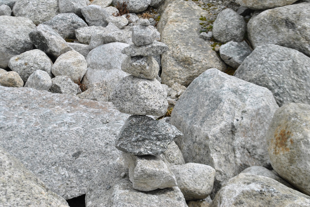 stones cairn grey free photo