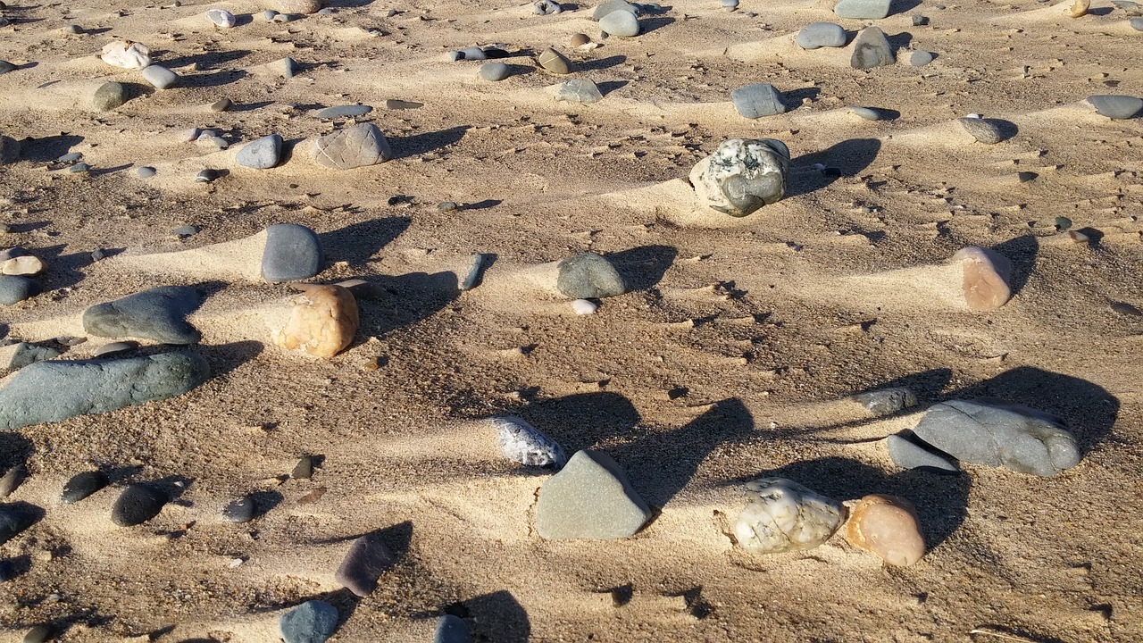 stones  beach  sand free photo