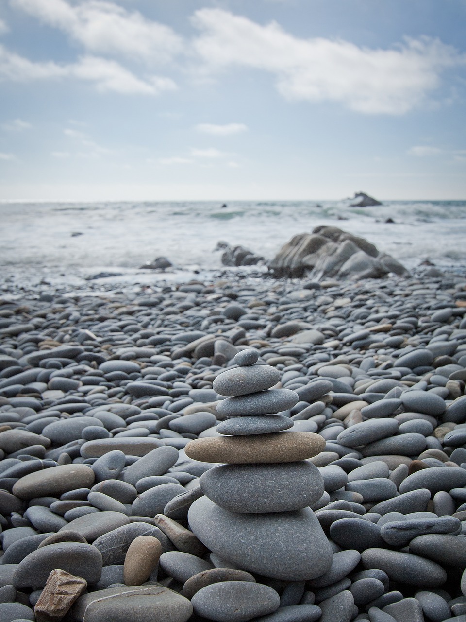 stones beach still life free photo